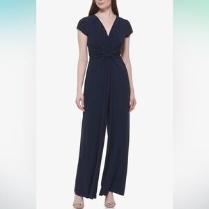 Vince Camuto Navy Short Sleeve V-Dressy Jumpsuit-Never Worn!